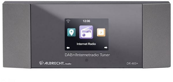 Produktbild: Albrecht DR 463+ Internet Radio-Adapter DAB+, Internetradio, UKW, WLAN Inkl. Fernbedienung, Spotify Anthrazit