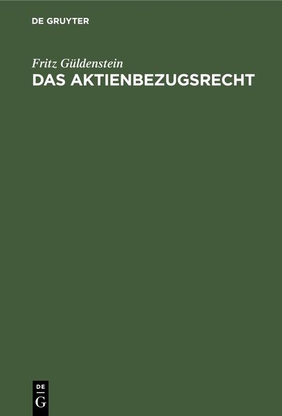 Produktbild: Das Aktienbezugsrecht