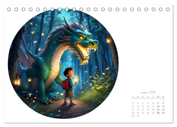 Produktbild: La col&egrave;re des dragons (Calendrier de bureau 2026 DIN A5 vertical), CALVENDO calendrier mensuel