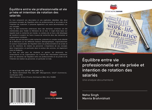 Produktbild: &Eacute;quilibre entre vie professionnelle et vie priv&eacute;e et intention de rotation des salari&eacute;s