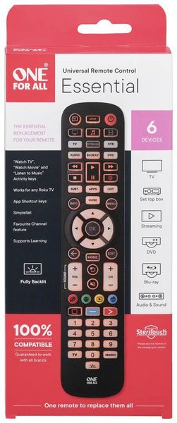 Produktbild: One For All URC 3661 Universal Fernbedienung Schwarz