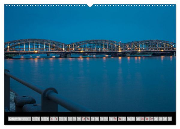 Produktbild: Hamburgs Br&uuml;cken bei Nacht (Wandkalender 2026 DIN A2 quer), CALVENDO Monatskalender