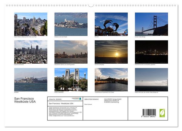 Produktbild: San Francisco Westk&uuml;ste USA (hochwertiger Premium Wandkalender 2026 DIN A2 quer), Kunstdruck in Hochglanz