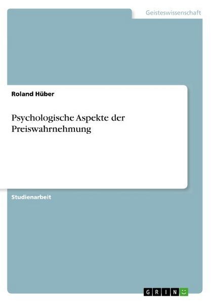 Produktbild: Psychologische Aspekte der Preiswahrnehmung