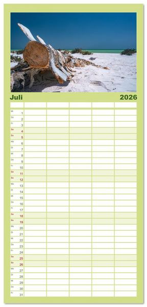 Produktbild: Familienplaner 2026 - OMAN - Orientperle mit 5 Spalten (Wandkalender, 21 x 45 cm) CALVENDO