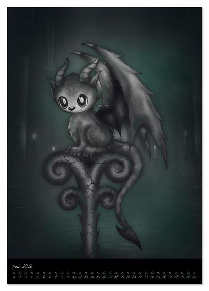 Produktbild: Gothic Fantasy Tiere (Tischkalender 2026 DIN A5 hoch), CALVENDO Monatskalender