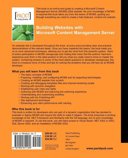 Produktbild: Building Websites with Microsoft Content Management Server