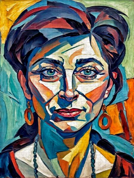 Produktbild: CALVENDO Puzzle Jabina im Stil von Ernst Ludwig Kirchner | 1000 Teile Lege-Gr&ouml;&szlig;e 64x48cm Foto-Puzzle f&uuml;r gl&uuml;ckliche Stunden