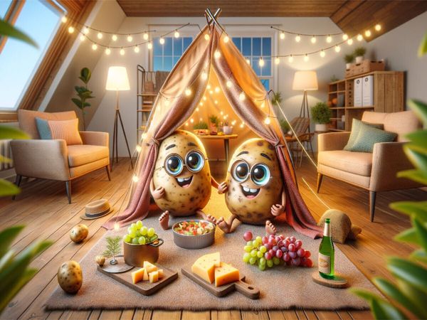 Produktbild: CALVENDO Puzzle Camping-Abenteuer zu Hause: Die Couch-Potatoes und ihr Zelt | 1000 Teile Lege-Gr&ouml;&szlig;e 64x48cm Foto-Puzzle f&uuml;r gl&uuml;ckliche Stunden