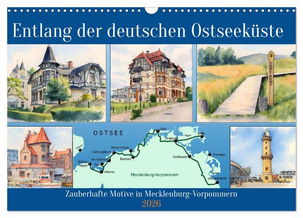 Produktbild: Entlang der deutschen Ostseek&uuml;ste (Wandkalender 2026 DIN A3 quer), CALVENDO Monatskalender