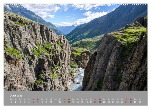 Produktbild: Das Stubaital in Tirol - Gipfelsturm und Gletscherseen (hochwertiger Premium Wandkalender 2026 DIN A2 quer), Kunstdruck in Hochglanz