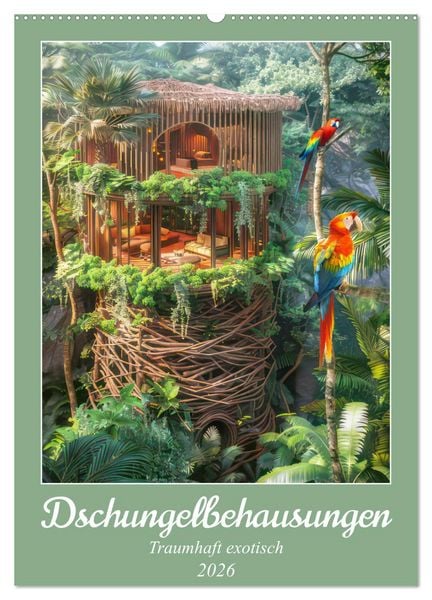 Dschungelbehausungen - Traumhaft exotisch (Wandkalender 2026 DIN A2 hoch), CALVENDO Monatskalender