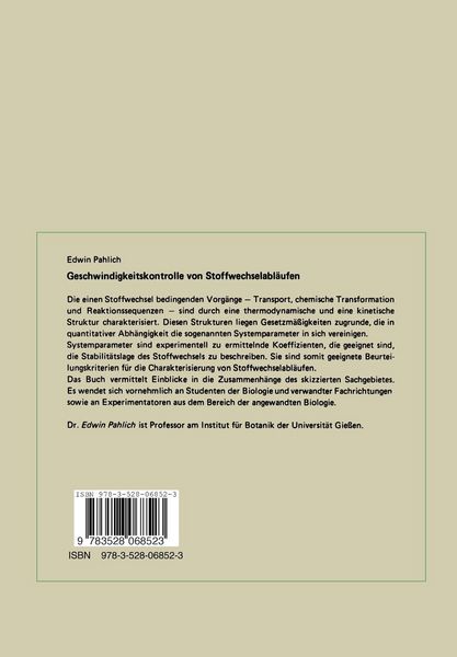 Produktbild: Prinzipien der Geschwindigkeitskontrolle von Stoffwechselabl&auml;ufen