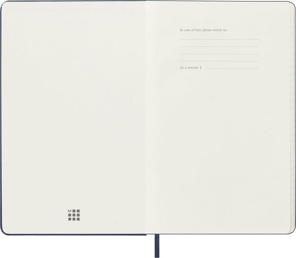 Produktbild: Moleskine 18 Monate Wochen Notizkalender 2026/2027, L/A5, 1 Wo = 1 Seite, Rechts linierte Seite, Fester Einband, Saphir