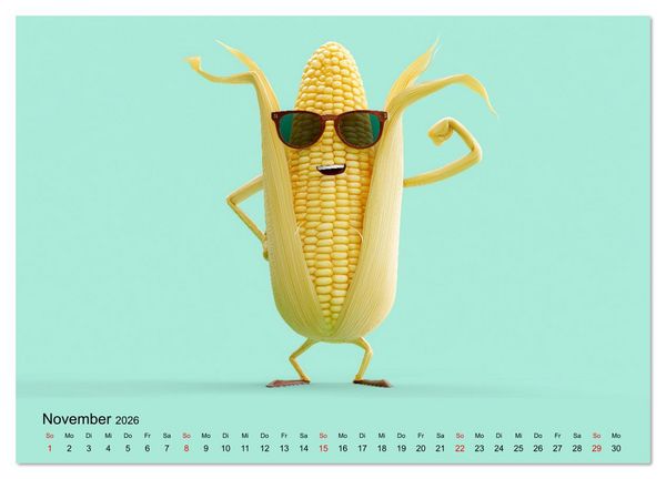 Produktbild: Esse ich nicht! Der freche Kinderkalender mit Obst & Gem&uuml;se (hochwertiger Premium Wandkalender 2026 DIN A2 quer), Kunstdruck in Hochglanz