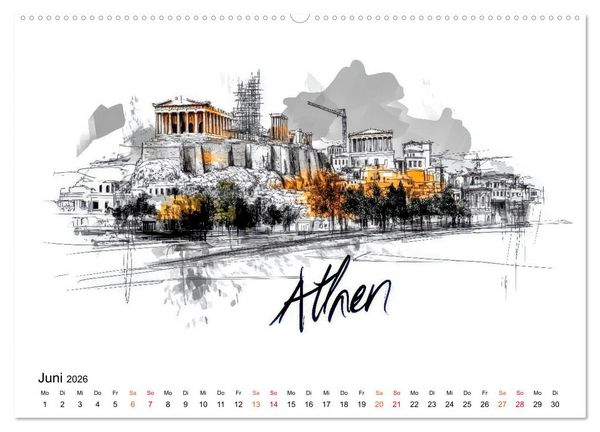 Produktbild: Europas St&auml;dte - ein Kalender f&uuml;r Entdecker (Wandkalender 2026 DIN A2 quer), CALVENDO Monatskalender