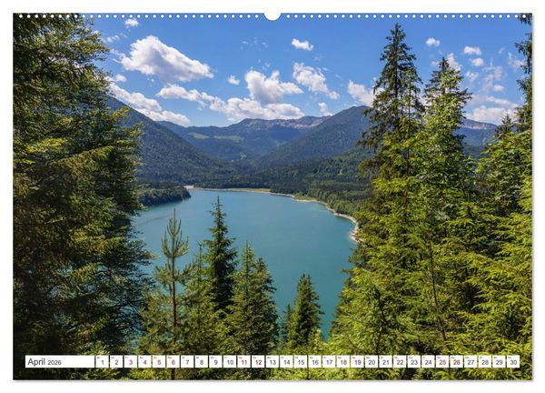 Produktbild: Bayern - Seen, Berge, Landschaft (hochwertiger Premium Wandkalender 2026 DIN A2 quer), Kunstdruck in Hochglanz