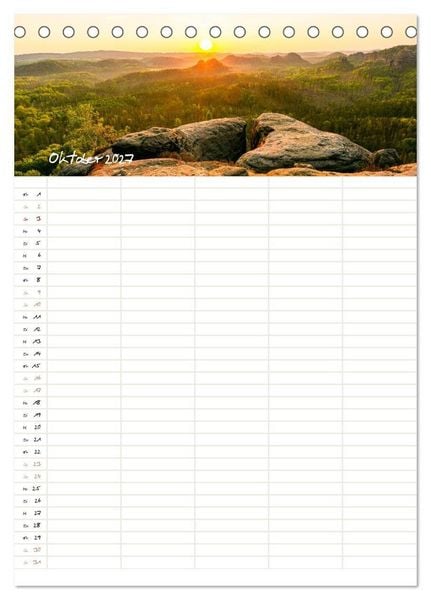 Produktbild: Familienkalender - Wandern im Elbsandsteingebirge (Tischkalender 2027 DIN A5 hoch), CALVENDO Monatskalender