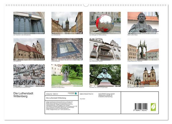 Produktbild: Die Lutherstadt Wittenberg (hochwertiger Premium Wandkalender 2026 DIN A2 quer), Kunstdruck in Hochglanz