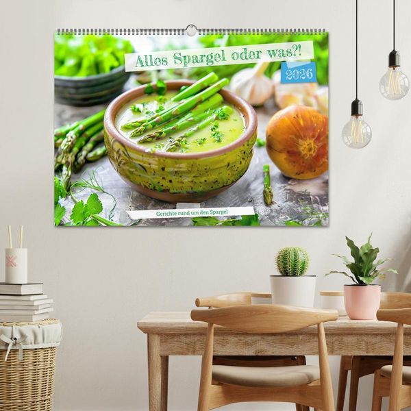 Produktbild: Alles Spargel oder was?! - Gerichte rund um den Spargel (Wandkalender 2026 DIN A2 quer), CALVENDO Monatskalender