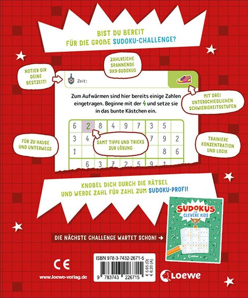 Produktbild: Sudokus f&uuml;r clevere Kids 8+ [rot]
