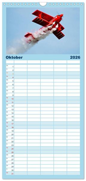 Produktbild: Familienplaner 2026 - Modellflieger mit 5 Spalten (Wandkalender, 21 x 45 cm) CALVENDO