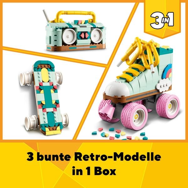 Produktbild: LEGO Creator 3in1 31148 Rollschuh, Spielzeug mit Skateboard und Boombox