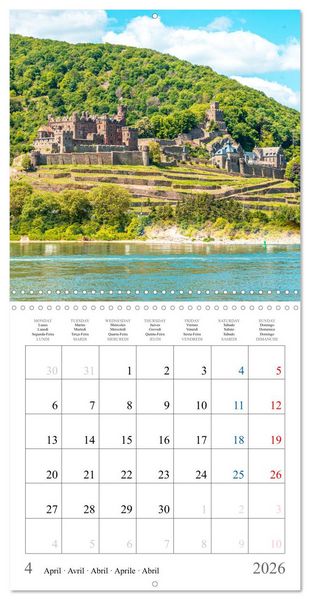 Produktbild: German castles and palaces on the Upper Middle Rhine Part One (Wall Calendar 2026 12 &times; 12 Inch) CALVENDO 12 Month Wall Calendar