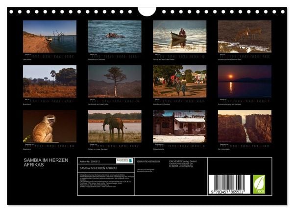 Produktbild: SAMBIA IM HERZEN AFRIKAS (Wandkalender 2026 DIN A4 quer), CALVENDO Monatskalender