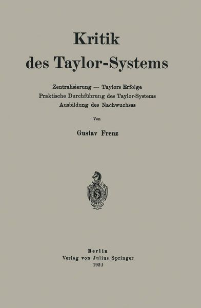 Produktbild: Kritik des Taylor-Systems
