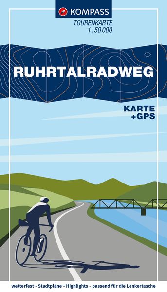 Produktbild: KOMPASS Fahrrad-Tourenkarte Ruhrtalradweg 1:50.000