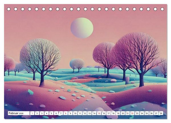 Produktbild: Der Lauf des Jahres dargestellt mit Naiver Kunst (Tischkalender 2026 DIN A5 quer), CALVENDO Monatskalender