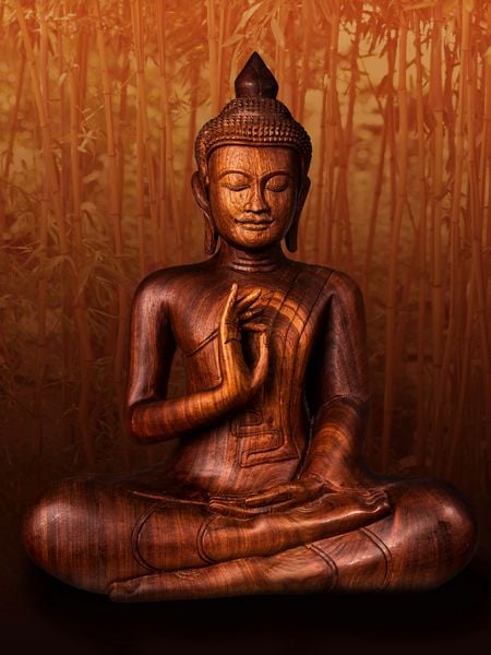 Produktbild: CALVENDO Puzzle Buddhistischer M&ouml;nch im Lotussitz 1000 Teile Lege-Gr&ouml;&szlig;e 48 x 64 cm Foto-Puzzle Bild von Bernd Maertens