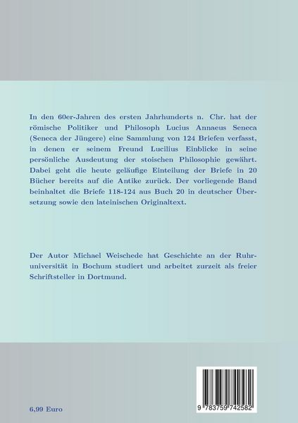 Produktbild: Seneca - Epistulae morales ad Lucilium - Liber XX Epistulae CXVIII-CXXIV
