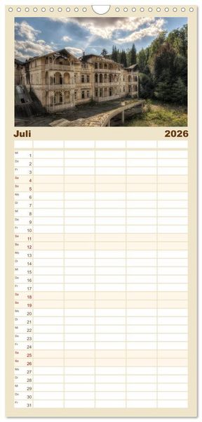 Produktbild: Familienplaner 2026 - Verlassene Orte im Harz mit 5 Spalten (Wandkalender, 21 x 45 cm) CALVENDO