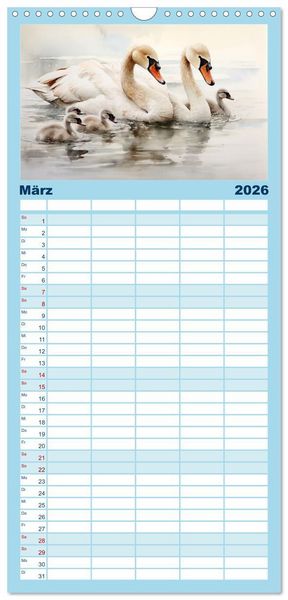 Produktbild: Familienplaner 2026 - Neulich am Wasser mit 5 Spalten (Wandkalender, 21 x 45 cm) CALVENDO