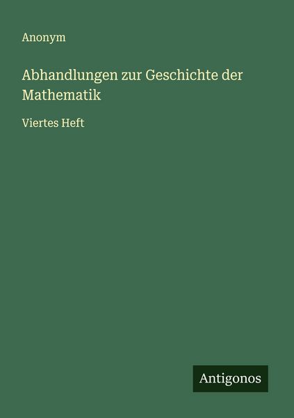 Produktbild: Abhandlungen zur Geschichte der Mathematik