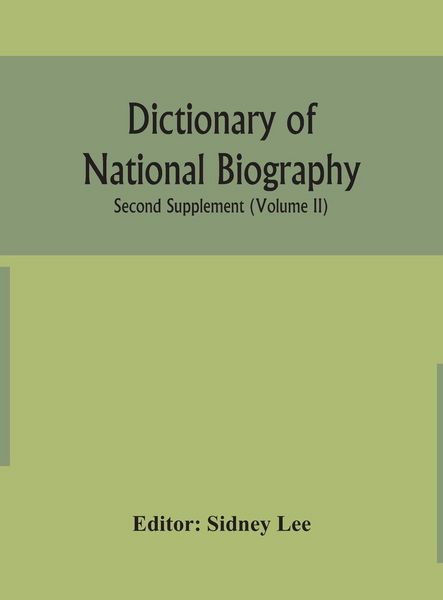 Produktbild: Dictionary Of National Biography. Second Supplement (Volume Ii)