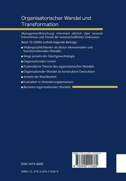 Produktbild: Organisatorischer Wandel und Transformation