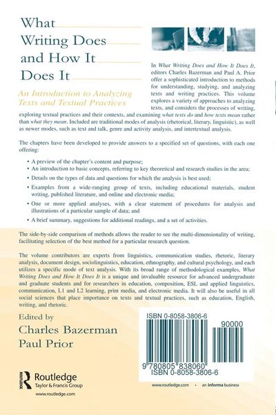 Produktbild: What Writing Does and How It Does It