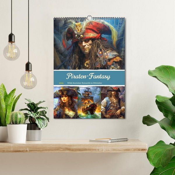 Produktbild: Piraten-Fantasy. Wilde Seer&auml;uber-Romantik im Mittelalter (Wandkalender 2026 DIN A3 hoch), CALVENDO Monatskalender