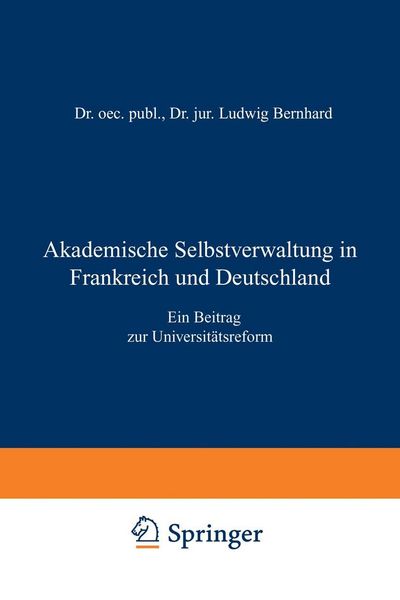 Produktbild: Akademische Selbstverwaltung in Frankreich und Deutschland