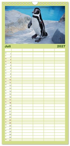 Produktbild: Familienplaner 2027 - Pinguine 2027 mit 5 Spalten (Wandkalender, 21 x 45 cm) CALVENDO