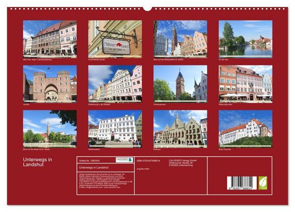 Produktbild: Unterwegs in Landshut (hochwertiger Premium Wandkalender 2026 DIN A2 quer), Kunstdruck in Hochglanz