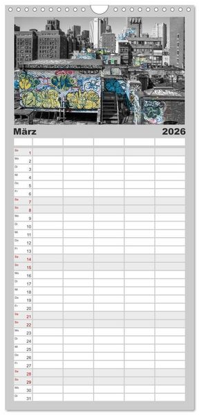Produktbild: Familienplaner 2026 - New York &ndash; The Big Apple mit 5 Spalten (Wandkalender, 21 x 45 cm) CALVENDO