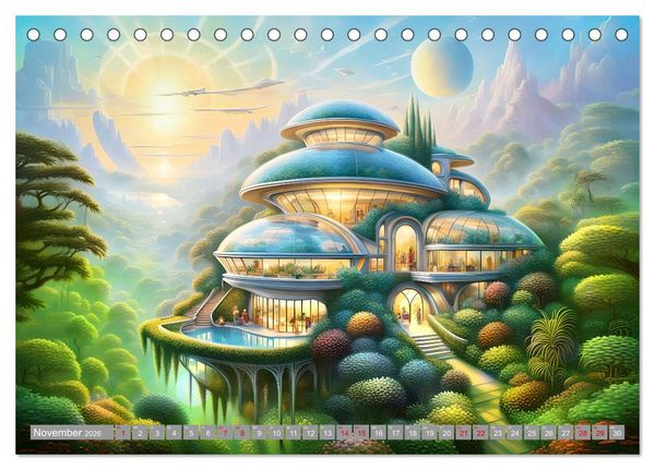 Produktbild: Architektur Futuristische Horizonte (Tischkalender 2026 DIN A5 quer), CALVENDO Monatskalender
