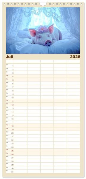 Produktbild: Familienplaner 2026 - Traumhafte Illusionen - Imagin&auml;r und surreal mit 5 Spalten (Wandkalender, 21 x 45 cm) CALVENDO