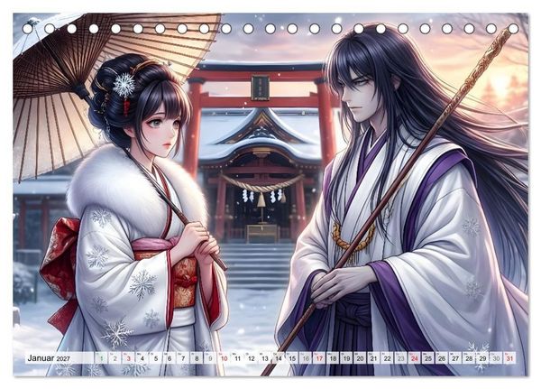 Produktbild: Meiji Mondkalender (Tischkalender 2027 DIN A5 quer), CALVENDO Monatskalender