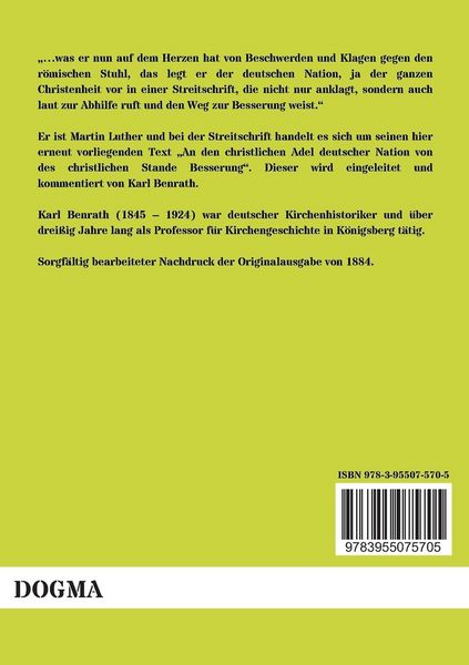 Produktbild: An den christlichen Adel deutscher Nation von des christlichen Stande Besserung