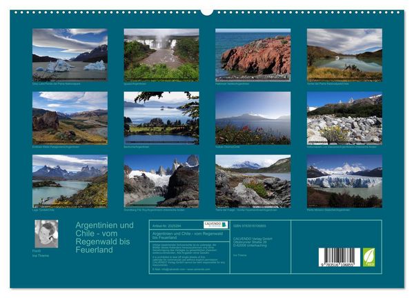 Produktbild: Argentinien und Chile - vom Regenwald bis Feuerland (hochwertiger Premium Wandkalender 2026 DIN A2 quer), Kunstdruck in Hochglanz
